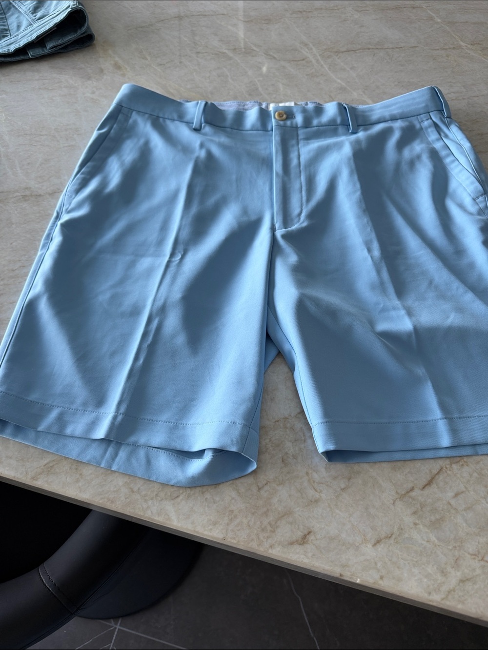 Peter Millar Sky Blue Performance Flat-Front Shorts